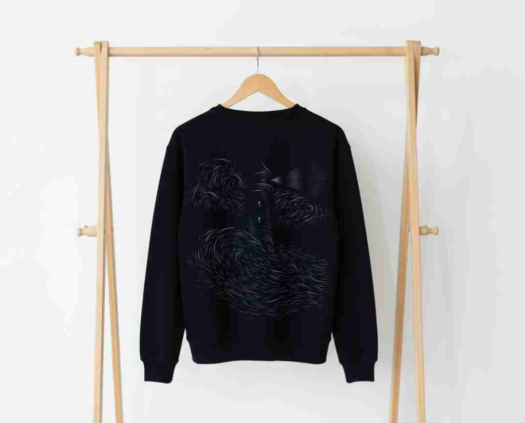 PHAROS editie sweater in navy met stormgrijs borduur, regular fit - Saint Dutch